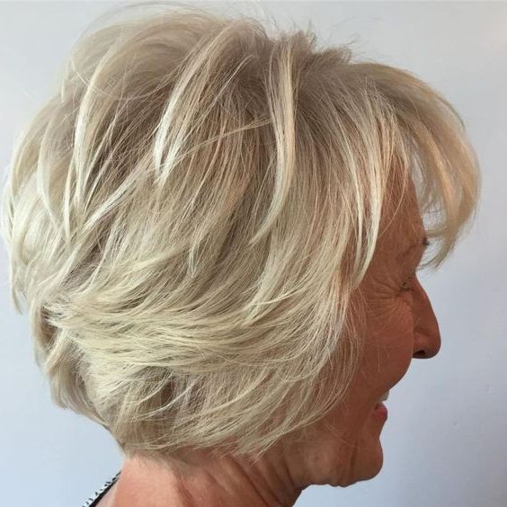 chin length layered bob hairstyles for over 60