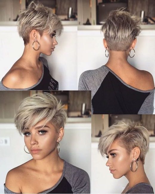 double side shave short hair