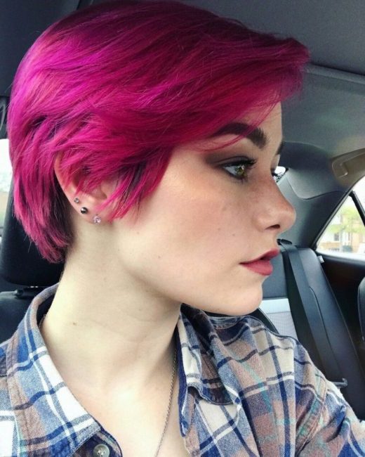 funky colored pixie cut