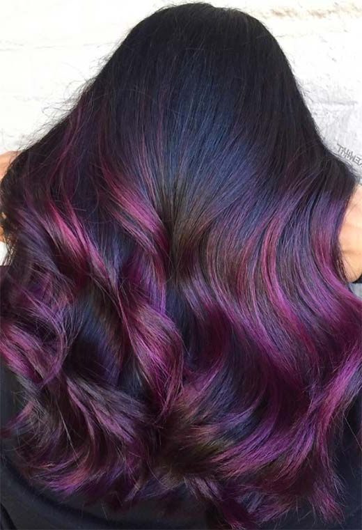 galaxy purple ombre hair