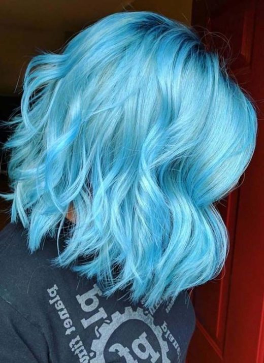 icy blue blue ombre short hair