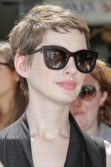 low maintenance anne hathaway pixie cut