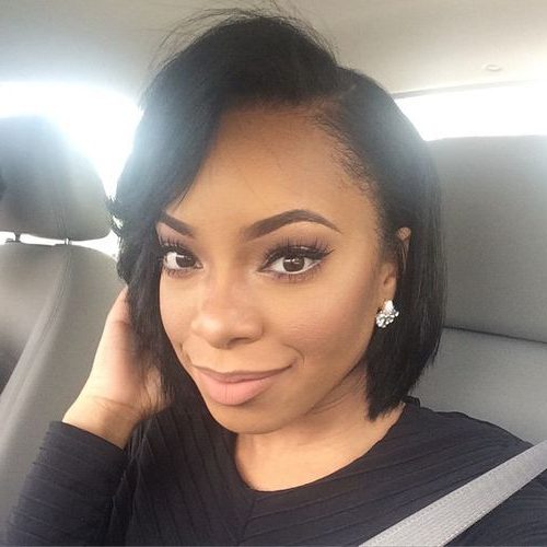 medium black bob hairstyles