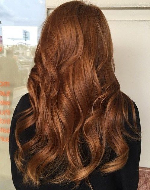 medium length copper ombre hair
