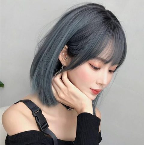 midnight blue pixie cut