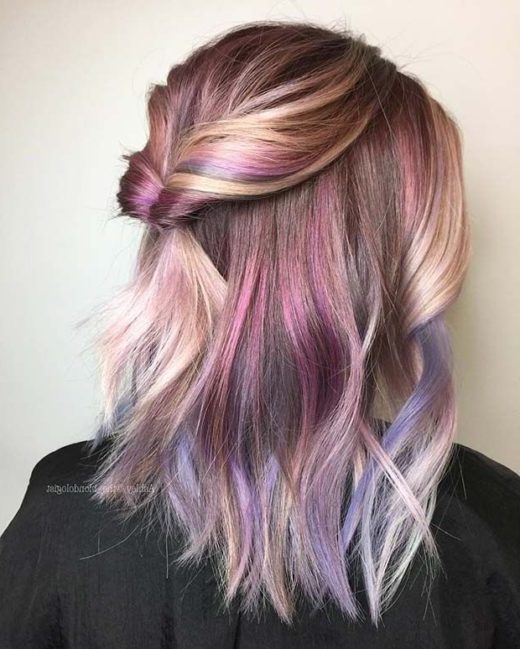 short dark purple hair aesthetic