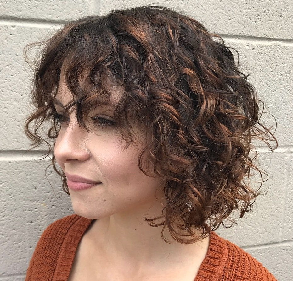 Bangs hairstyles for naturally curly hair over 50