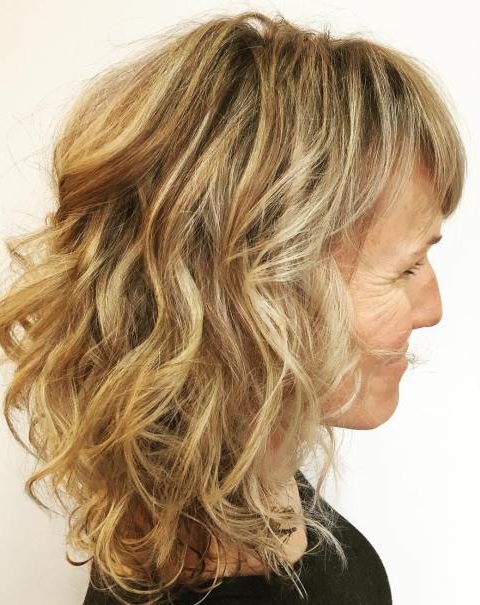 Layered hairstyles for 50 year old woman with long hair