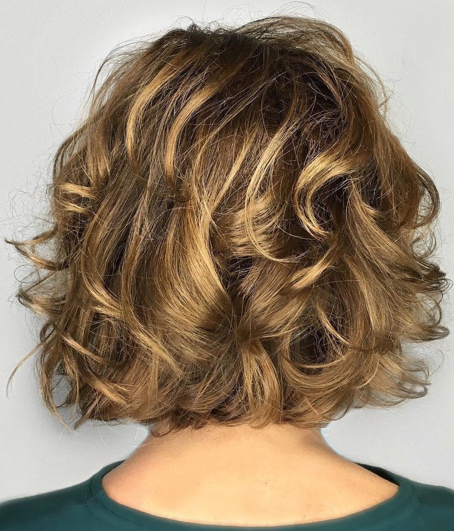 Layered short hairstyles for naturally curly hair over 50