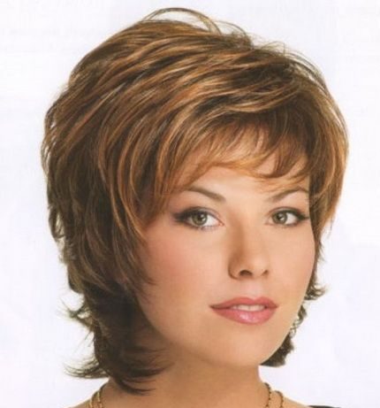 Short hair over 50 round face