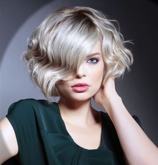 chin-length wavy bob