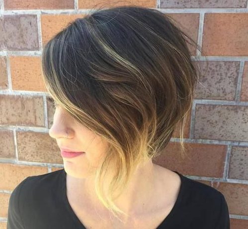 edgy angled bob