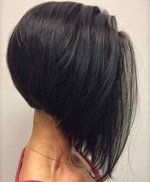 fine hair short stacked bob