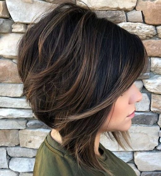 jaw length choppy bob with bangs