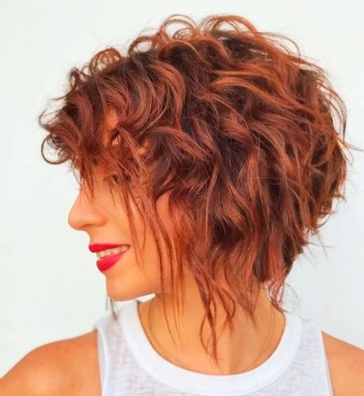 short curly wavy bob