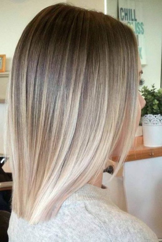 shoulder length blonde ombre short hair