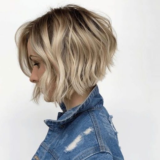 shoulder length loose curls short hair