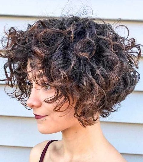 stacked inverted bob curly