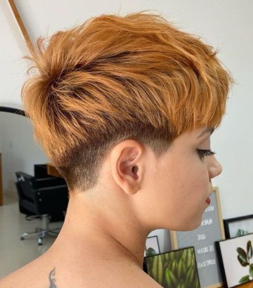 tapered bowl cut female