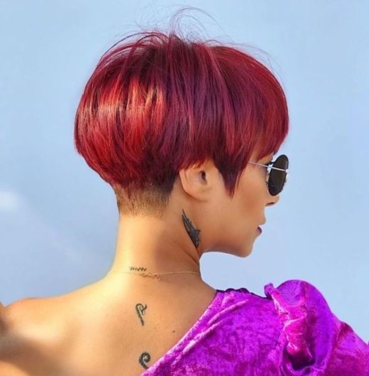 undercut bowl cut woman