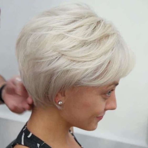 undercut short stacked wedge haircut