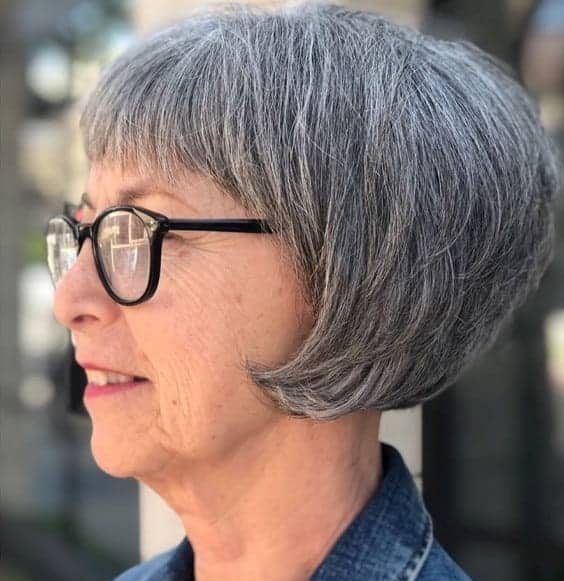 Glasses hairstyles for grey hair over 60