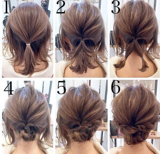 Step by step easy updos for short hair