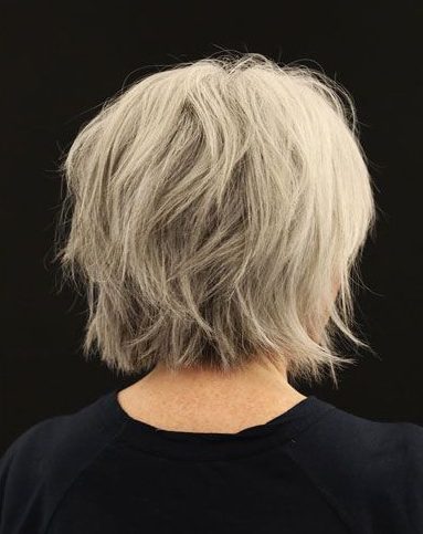 Thin hair layered bob for fine hair over 50