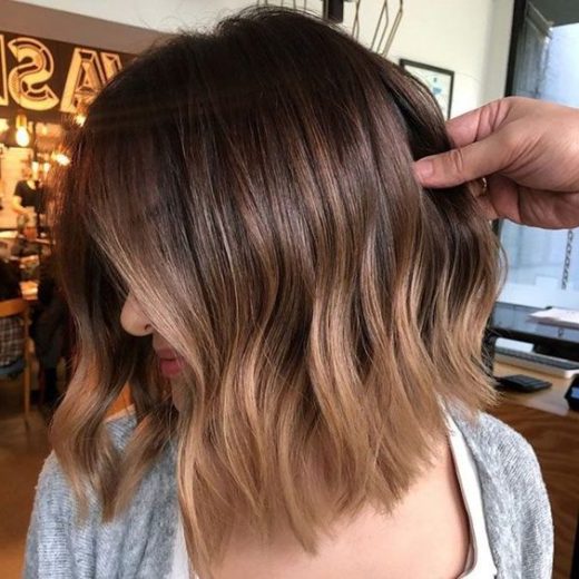 ash brown short hair with color
