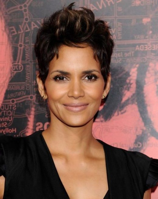 curly halle berry short hair