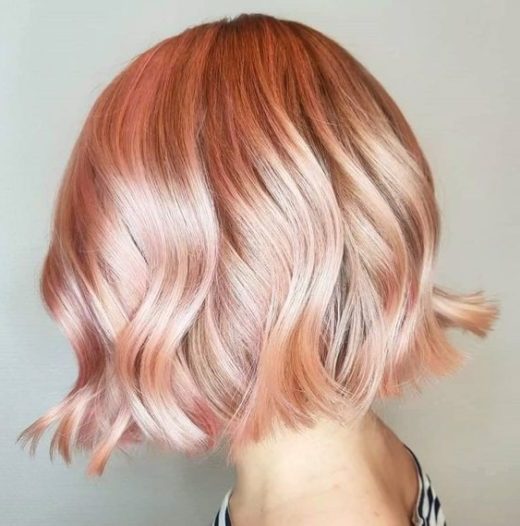 dark pink curly hair