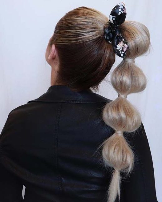 high bubble ponytail