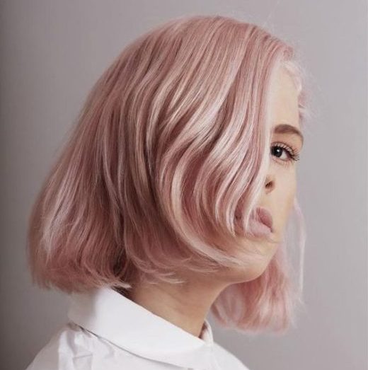 ombre pastel pink curly hair