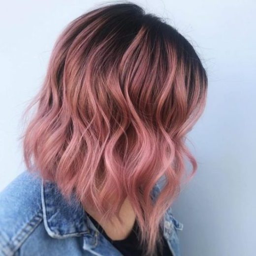 pastel pink curly hair