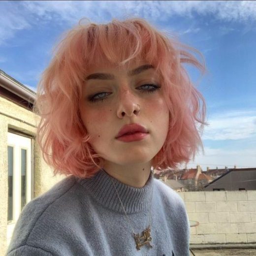 pixie short pastel pink hair