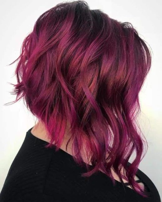 rose gold ombre dark red ombre short hair
