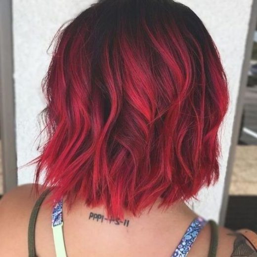 rose gold ombre dark red ombre short hair