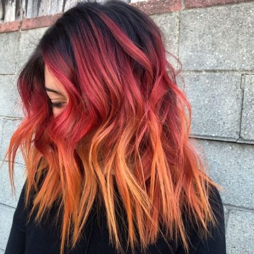 rose gold ombre dark red ombre short hair