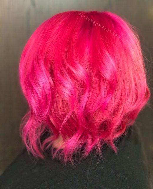 short bright pink hair