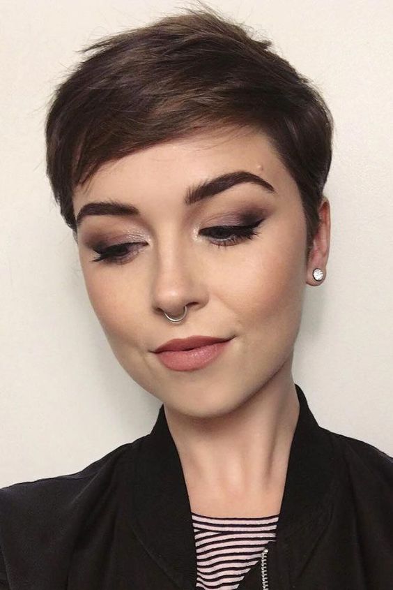 short brown hair pixie