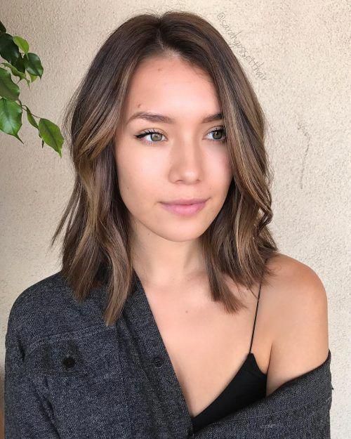 shoulder length short brown hairstyles