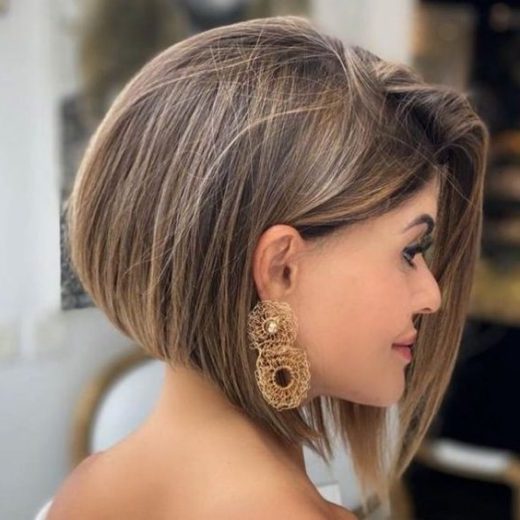 thick hair short stacked bob