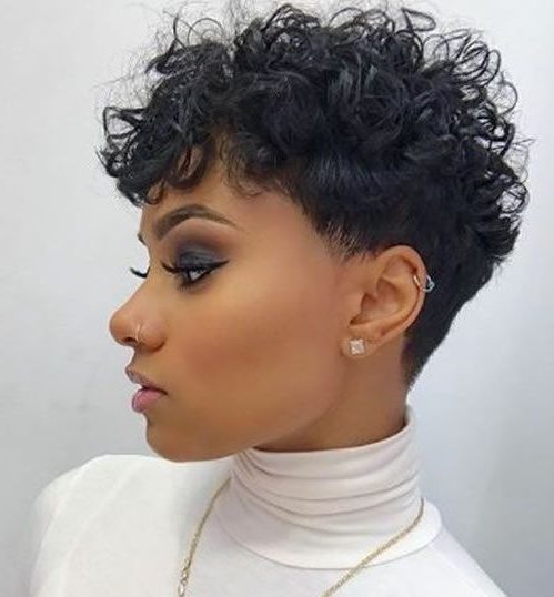 undercut curly pixie cut