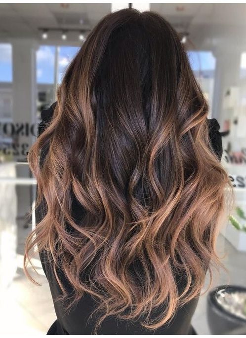 Caramel dark brown balayage