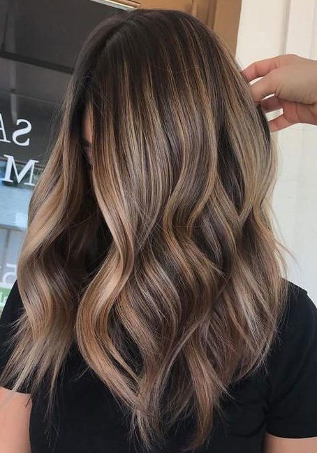 Light brown balayage for brunette hair