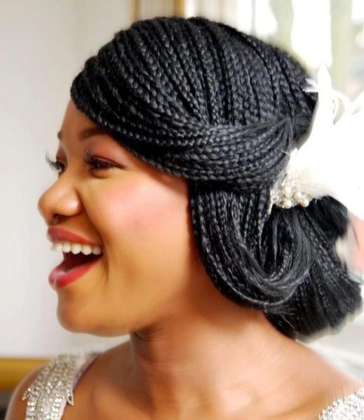 classy box braid wedding styles