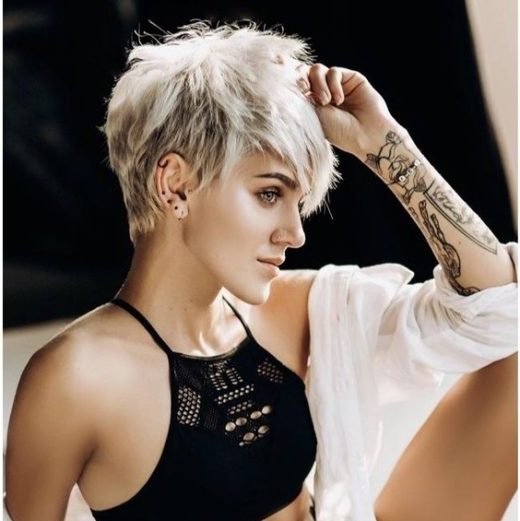 edgy short pixie cuts front and back