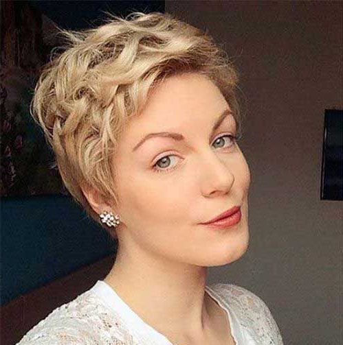 feminine curly pixie cut