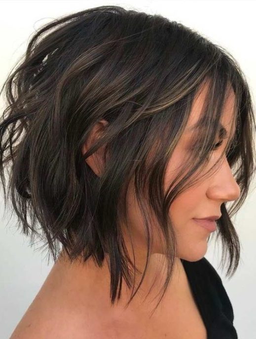 inverted bob cut for round face