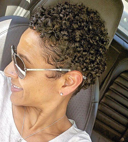 low maintenance curly pixie cut